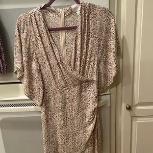 Wrap Front Printed Mini Dress